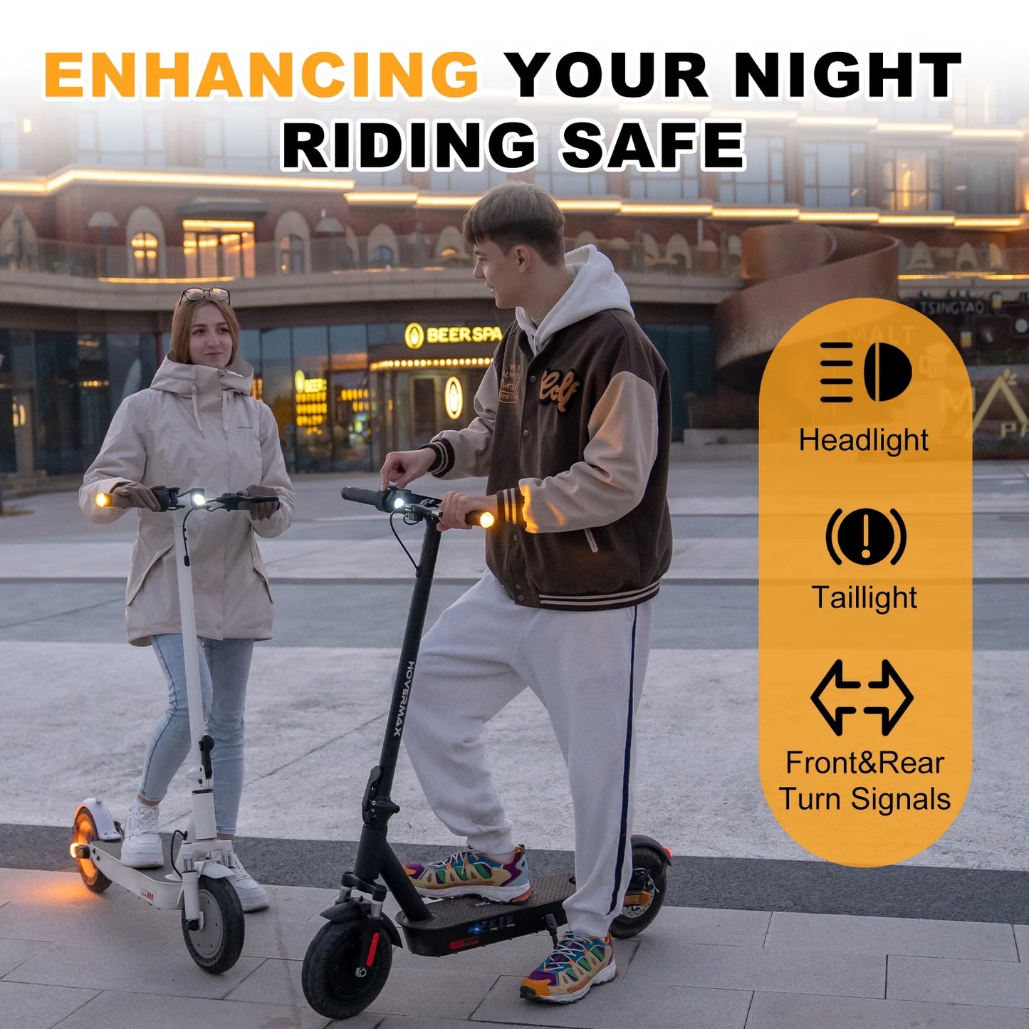 H10K Pro Electric Scooter, 500W Motor 19MPH Top Speed 22 Miles Long Range, 10'' Solid Tires Folding Electric Scooter for Adult Commute