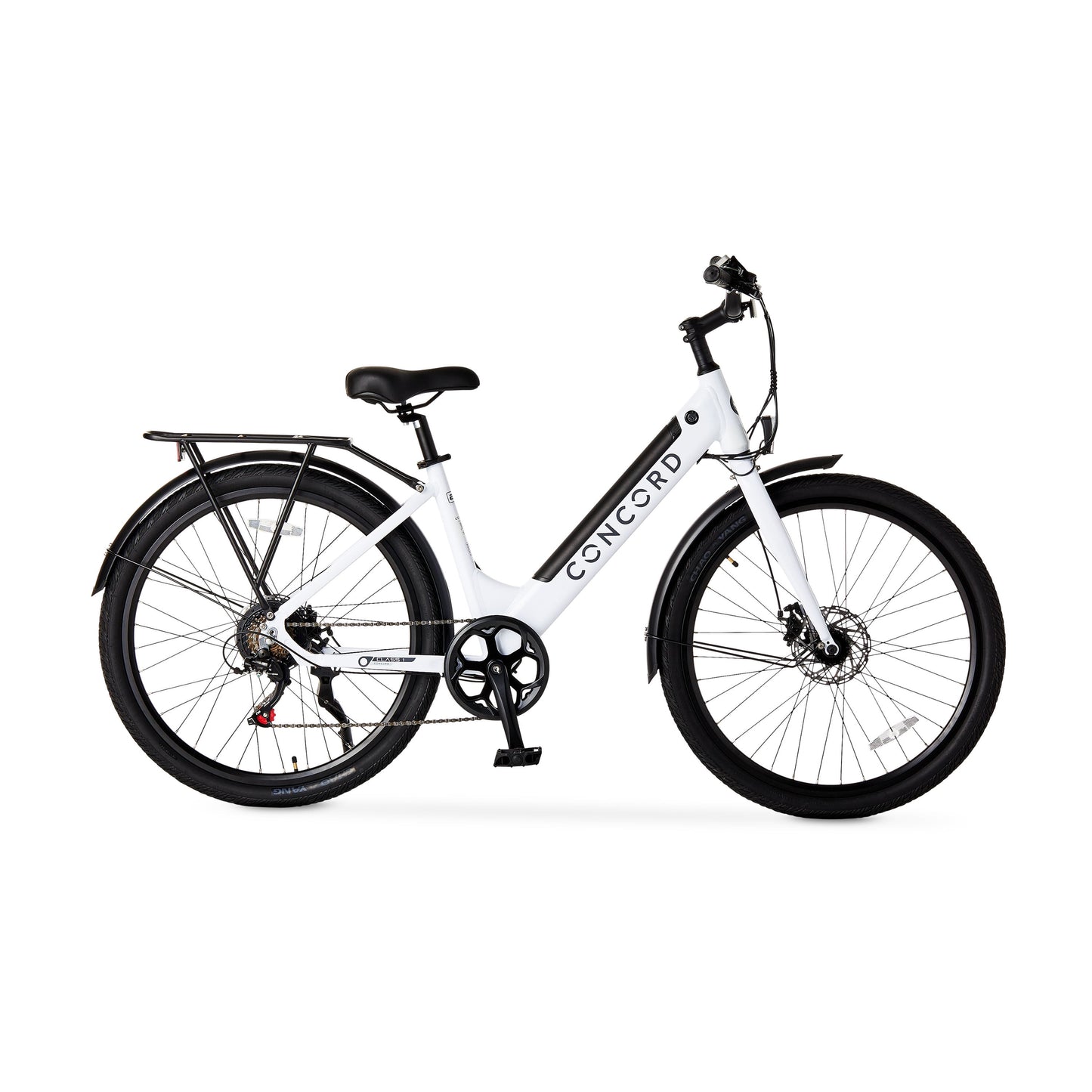 27.5" Step-Thru Electric Commuter Bike, 36V, White, Fits Riders 5'1" - 6'1", Adult, Unisex