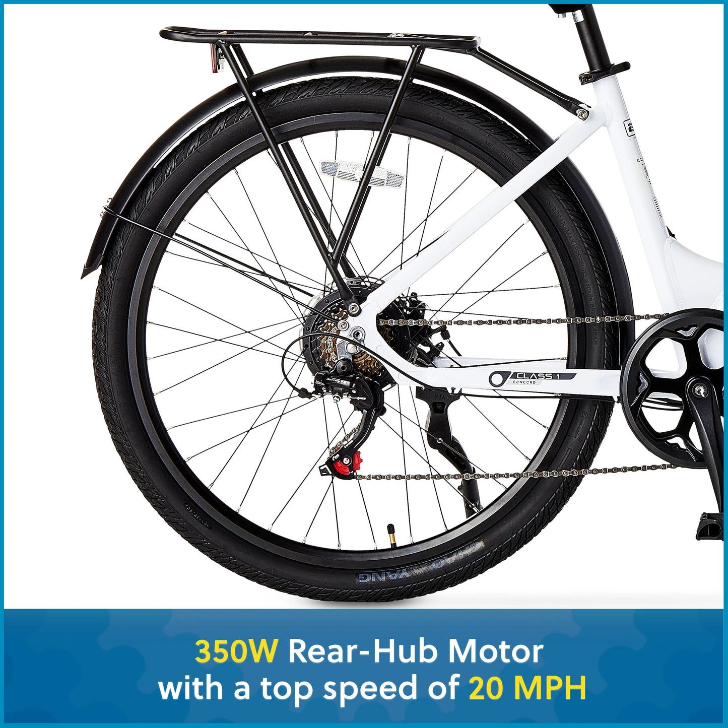 27.5" Step-Thru Electric Commuter Bike, 36V, White, Fits Riders 5'1" - 6'1", Adult, Unisex
