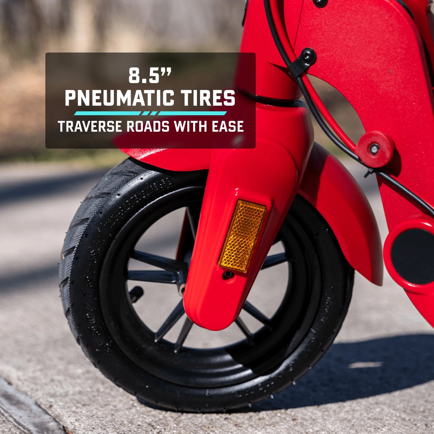 Apex Adult Electric Scooter, 8.5" Tires and 15.5Mph Large Digital Display Foldable Escooter for Adult, Red