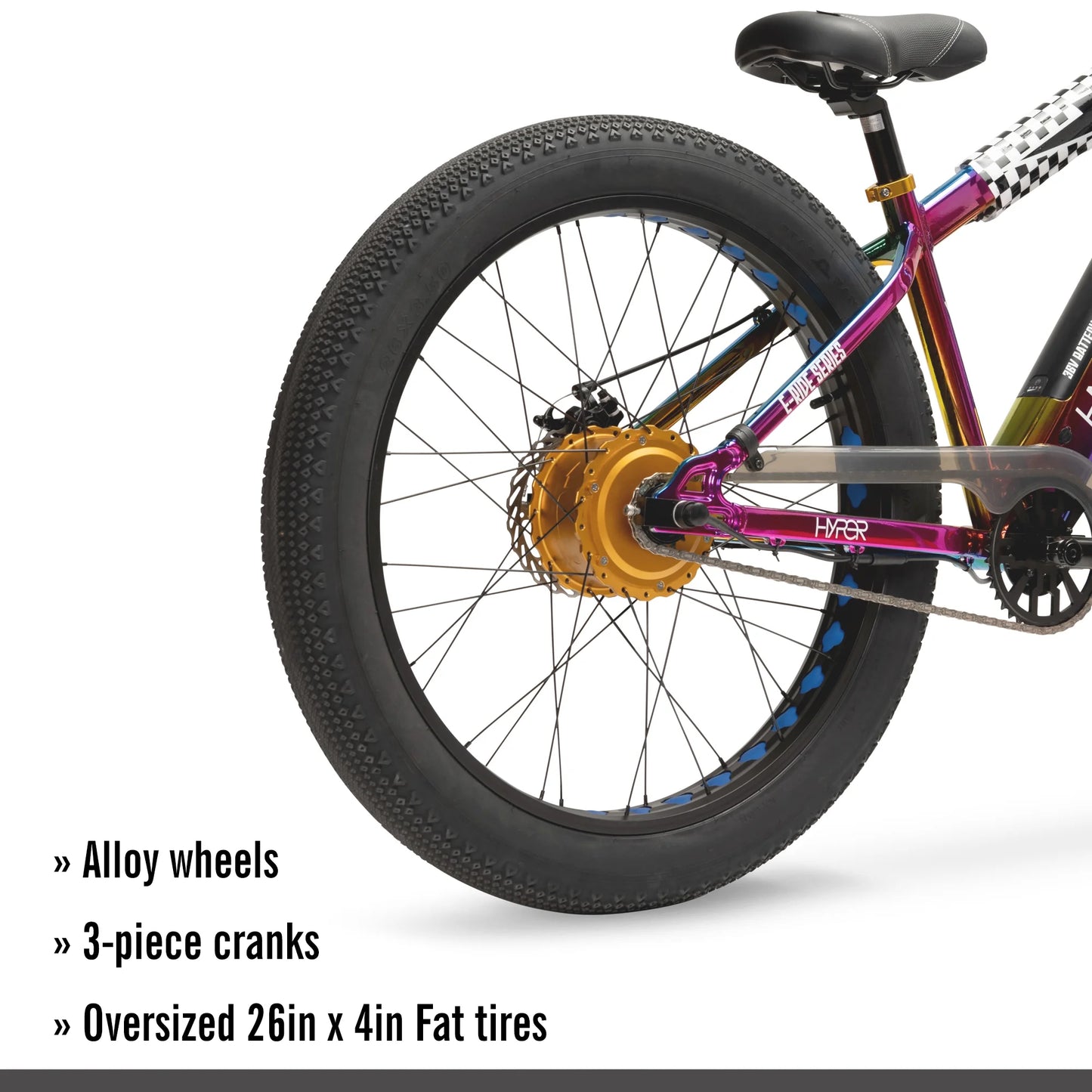 Jet Fuel 26" 36V Electric BMX Fat Tire E-Bike for Adults, Pedal-Assist, 250W Motor