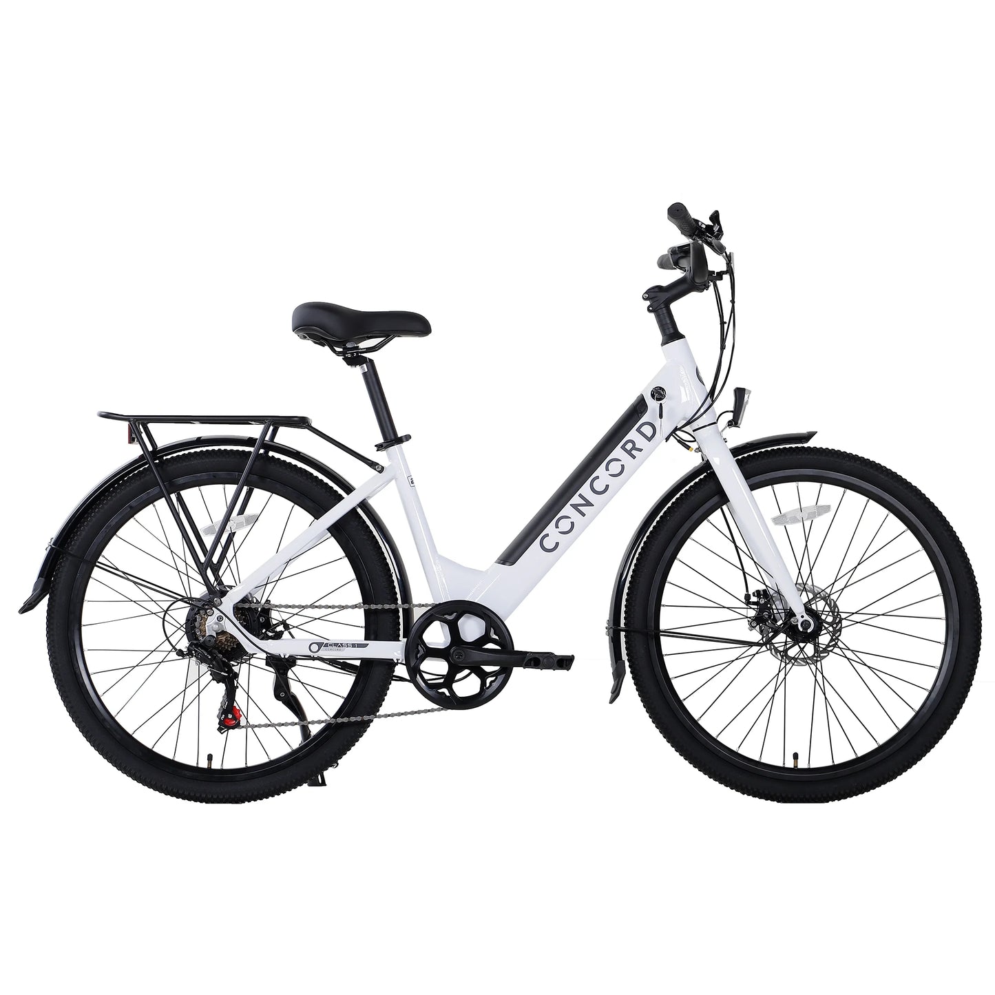 27.5" Step-Thru Electric Commuter Bike, 36V, White, Fits Riders 5'1" - 6'1", Adult, Unisex