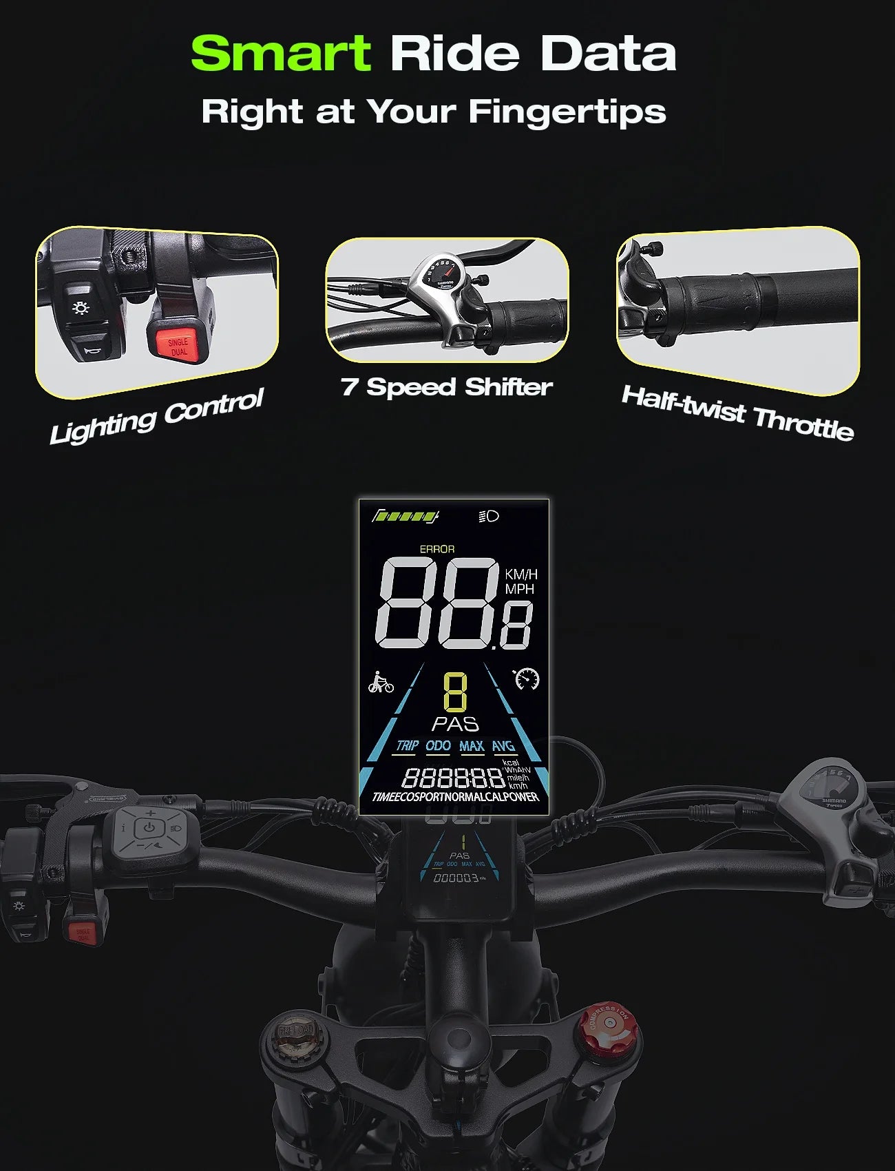 Adult Electric Bike, Dual Motor, 52V 22Ah Battery UL 2849 Certified, 26 Inch Tire Off-Road Electric Mountain Bike, Full Suspension, 7 Speeds, Unisex Electric Bike