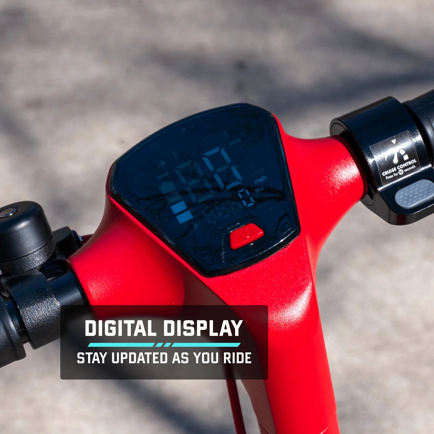Apex Adult Electric Scooter, 8.5" Tires and 15.5Mph Large Digital Display Foldable Escooter for Adult, Red