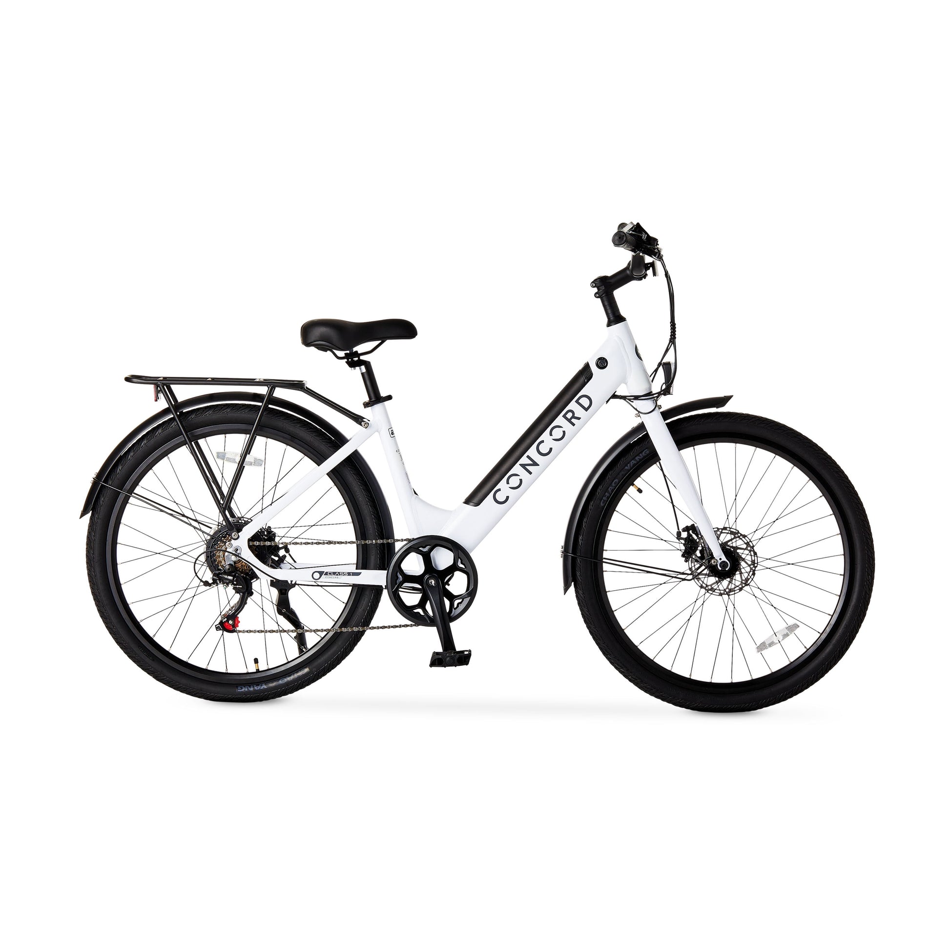 27.5"  Step-Thru Electric Commuter Bike, 36V, White, Fits Riders 5'1" - 6'1", Adult, Unisex