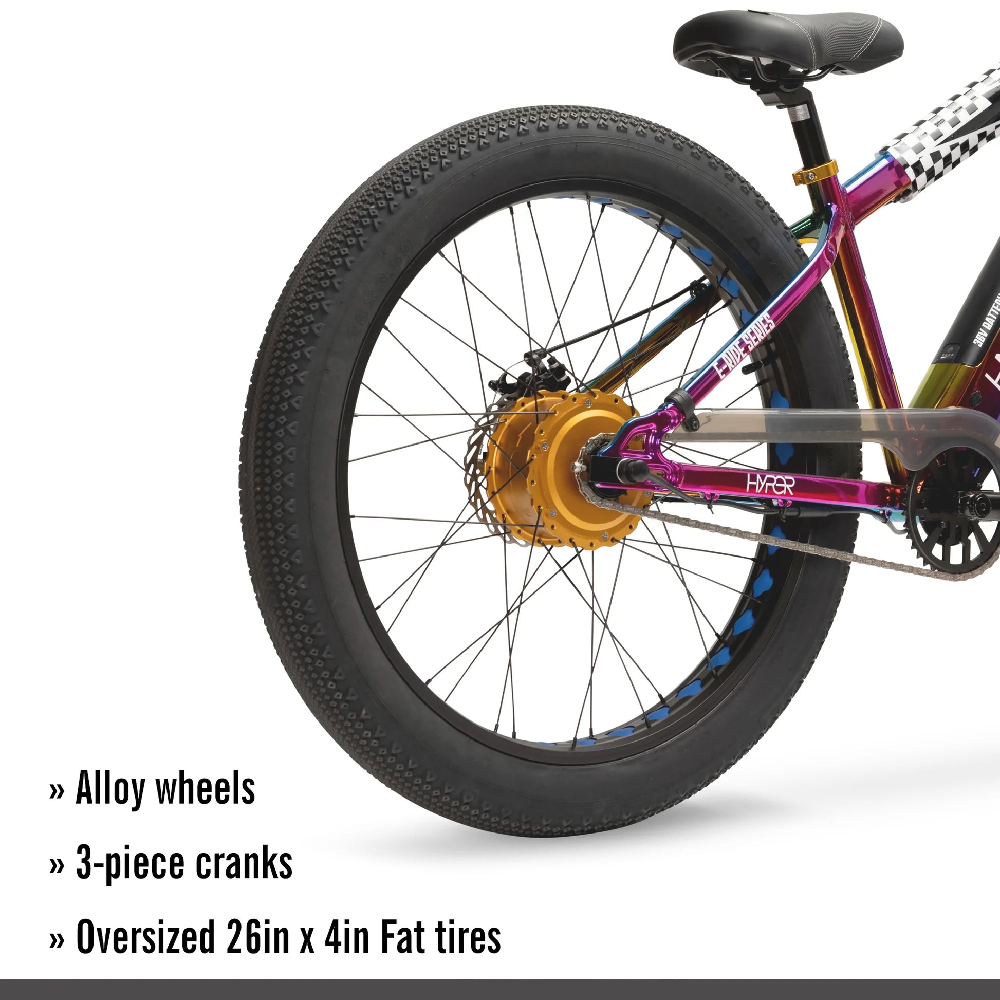 Jet Fuel 26" 36V Electric BMX Fat Tire E-Bike for Adults, Pedal-Assist, 250W Motor